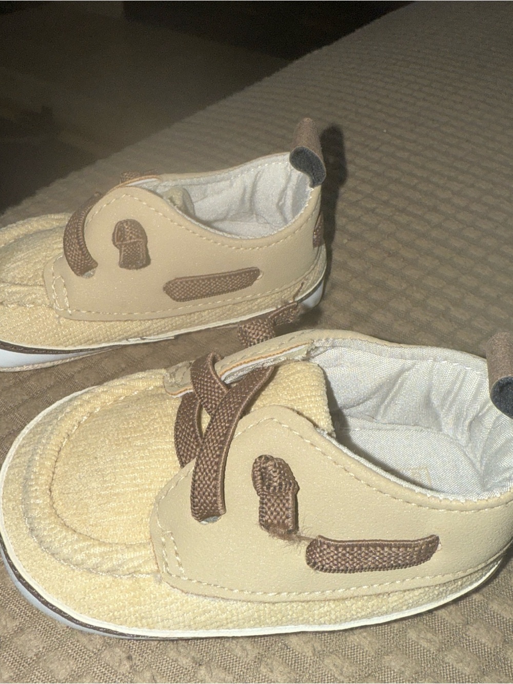 Carter's Beige and Brown Baby Boat Shoes